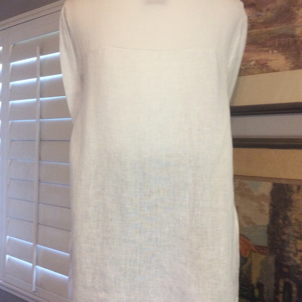 Sigrid Olsen White Linen Tunic Shirt Sz. M - Picture 4 of 6